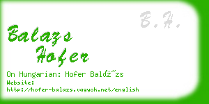 balazs hofer business card
